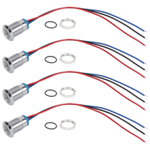 Vorverdrahtete LED-Anzeige 12 mm 12 V‑24 V Zweifarbige gemeinsame Anodenleuchte (rot blau), Tasten und Anzeigen