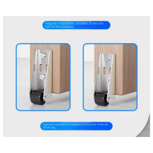 Supporto per porta in legno con puleggia inferiore abbassabile, rullo mobile verticale montato lateralmente direzionale