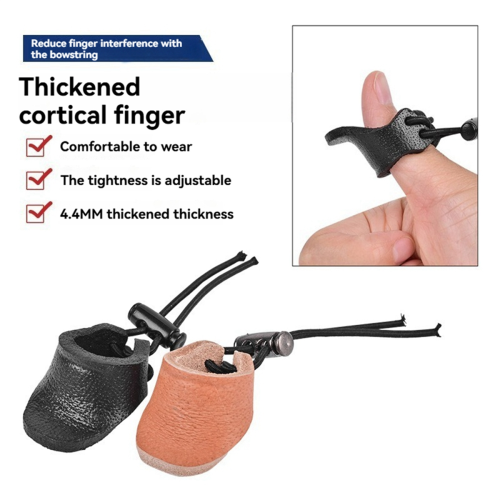 2pcs Finger Protector Thickened Traditional Outdoor Protective Black
