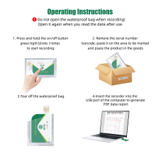 180 Tage Temperaturdatenrekorder Einweg-USB-Logger PDF-Bericht für Kühlkettentransport