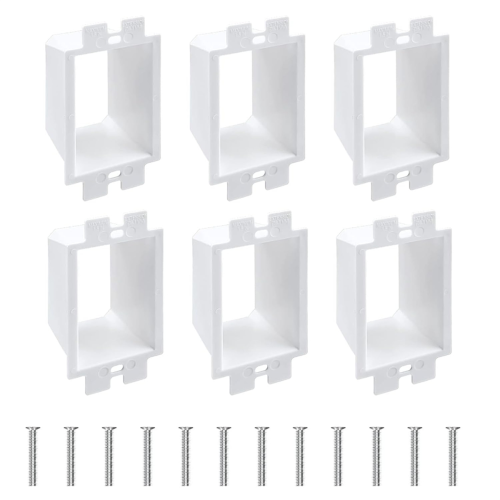 6 Pcs -2 Electrical Outlet Box Extender, 1 Extender with 12 Screws