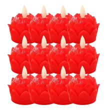 Buddhist Table Candle Lamp Flameless 12Pieces Lights Waterproof 100 Hour Tea Light Battery Operated B