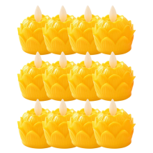 Buddhist Table Candle Lamp Flameless 12Pieces Lights Waterproof 100 Hour Tea Light Battery Operated A