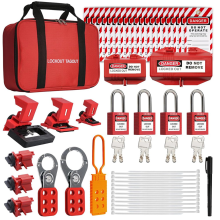 Lockout-Tagout-Kit, elektrische 4-Schlüssel-LotoSafety-Vorhängeschlösser, Haspen, Steckerverriegelung, Klemme