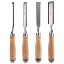 4Pcs Wood Chisels Tool Set Chrome-Vanadium Steel Carving Woodworking Tools for Carpenter 6/12/18/24mm