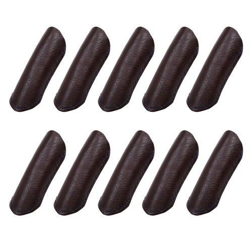 10PCS Leather Finger Protector Thimble Guards Tools for Hand Craft Jewelry Making,Half Pack Brown 2