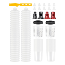 Verfmengbekersysteem 20 Oz-50 bekers met deksels, 2 harde borgringen, 10 pluggen, 4 adapters roerder