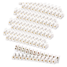 50 Stück Klemmenblock, weißer Schraubverbinder, zweireihig, elektrische Barriere, 12-Positionen-Streifen, 10 A, 380 V
