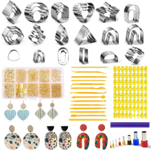 Taglierina per argilla polimerica per la creazione di orecchini, per set di strumenti fai da te per scolpire orecchini circolari, accessori