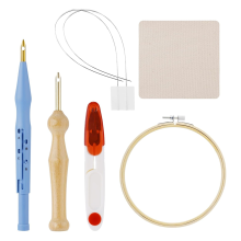 7-teiliges Punch-Nadel-Set, verstellbares Stickset mit Stoffschlaufe, Nähkunstwerkzeug für