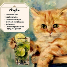 Dekorativer Wandkalender 2025, Katzen-Cocktail-Muster, Schreibtischtier für Tischdekoration