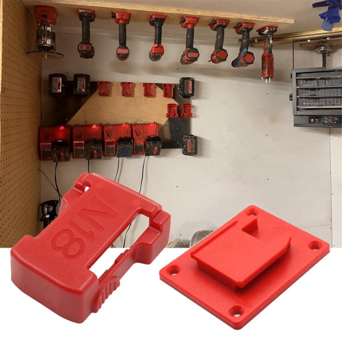 Support mural pour outils de batterie 18 V, support pour perceuse rouge M8 avec vis 2