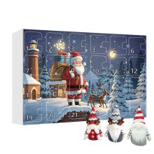 Calendario dell'Avvento 2024 con gnomi di Natale, calendario del conto alla rovescia con peluche da collezione