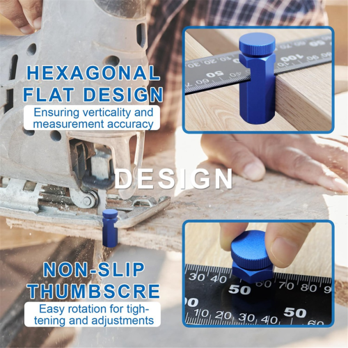 Tall Stair Gauges with Holder&Carabiner Knobs for Framing Square, Versatile Circular Saw Layout Tool Stringers 2