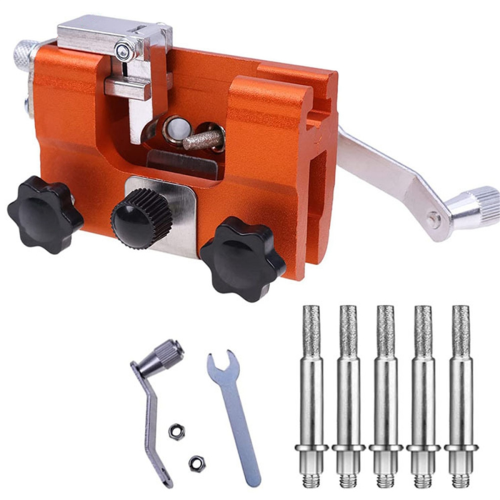 Hand Crank Chain Grinder Portable Household Hardware Tool Grinding Clip Saws Sharpener 1