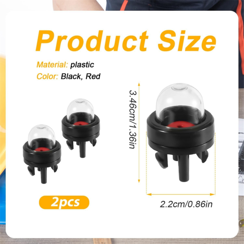 2pcs Snap in Primer Bulb Pump, Carburetor Replacement Bulbs Trimmer Blower 2