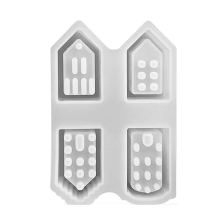 Hohlhaus Silikonform Fenster Teelichthalter Formen Kerzenhalter Atmosphäre Dekoration Beleuchtung Gipsform