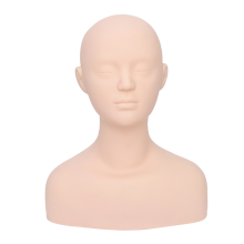 Großer Halbkörper aus weichem Silikon für die Kosmetik, Schaufensterpuppenköpfe für Make-up, Augenbrauen-Design, Massage, Praxis-Gesichtsmodell