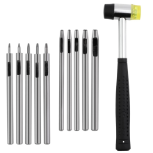 10-delige set met gatenponsen voor leer, rond gereedschap van 0,5 mm tot 3,5 mm voor riemen, canvas en horlogebanden
