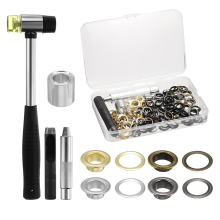 100-teiliges Ösen-Werkzeugset für Schuhe, Kleidung, Leder, Stoff, Gürtel, DIY, Gold, Silber, Rotguss, Bronze