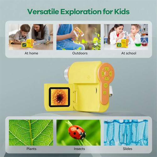 Microscope for Kids,1000X Handheld with HD Screen Kids Adjustable LED Lights 2