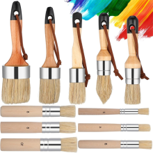11Pcs Chalk Stencil Brushes Set Wooden Handle Template for Paint Projects Furniture DIY Art Crafts