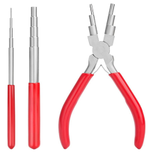 Drahtschleifenwerkzeug, Dorn und 6-in-1-Bügelzange zum Verpacken von Schmuck, Sprungformen, Rot