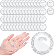 60 Stück 3 Zoll klare Knopfnadeln zum Basteln DIY Fotoknöpfe Acrylstift Blanko Groß