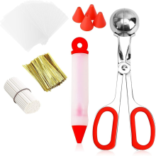 Kit per preparare torte da 302 pezzi con cucchiaio, penna per decorare, bastoncini, involucri e lacci per lecca-lecca, caramelle, cioccolatini