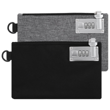 2 afsluitbare geldvakken, veilige nylon portemonnee met slot en rits voor op reis, contant geld, sieraden, paspoort