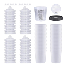 Verfbekers voor autolakpistool, HVLP-spuitpistool, 20 oz (600 ml) set met 70 afneembare filters en bekervoeringen