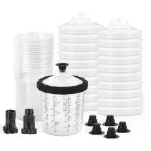 Verfspuitpistoolbekersysteem voor autolak, 20 stuks standaard deksels en liners, standaard 20 ounce (600 ml) kit