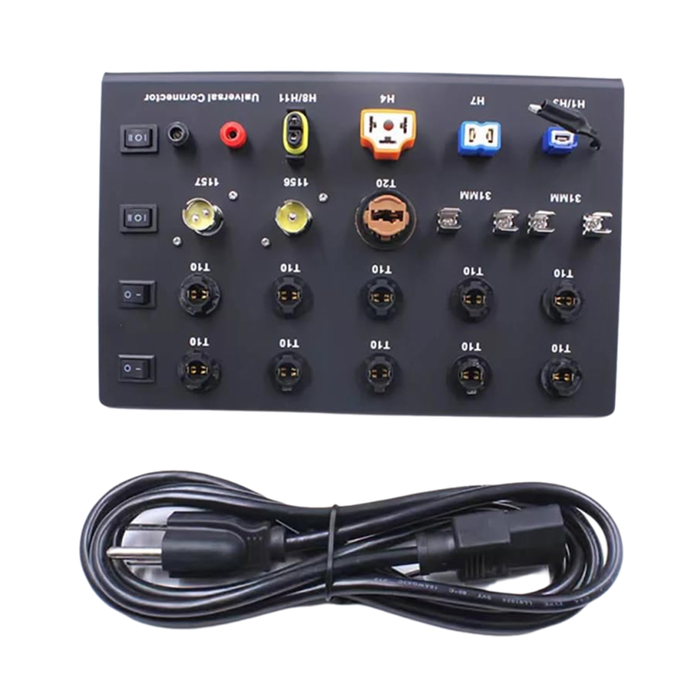 Scheda Di Prova Per Fari Auto Hid Xenon Led Lampadina T10 W5W Festoon C5W T20 7443 H1 H3 H7 H4 9005 Tester Spina Usa