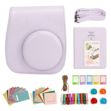 Sofortbildkamera-Schutztasche, PU-Hülle für Mini 12 mit Albumfiltern, bunten Rahmenaufklebern