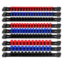 Socket Organizer Drive Tools - Socket Holder, 9-delige houderset 1/4 inch x 48 clips, 3/8 inch 45 clips, 1/2 inch 36 clips