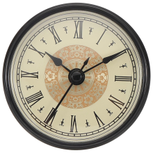 Insert d'horloge à quartz de 70 mm, mouvement rond, chiffres romains miniatures, adapté au trou de 61 mm/3,1 pouces de diamètre A