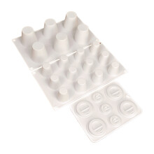 Silicone Molds for Mousse Cakes, Chocolate and Fondant Suitable Cupcakes Baking Trays 3PCS