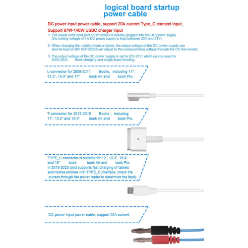 BY-3200S -Book Logic Board Boot Power Cable for 2008-2023 Repair BATLOW Problem Solving Tool