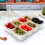 Snacktablett mit Deckel und Griff für tragbare Platten, Obstplatten, durchsichtige Behälter, ideal, 2 Stück 6