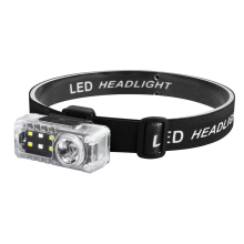 Lampada frontale a LED con sensore di movimento, lanterna da campeggio e pesca, ricaricabile tramite USB, con lampada di avvertimento magnetica