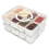Snacktablett mit Deckel und Griff für tragbare Platten, Obstplatten, durchsichtige Behälter, ideal, 2 Stück 1
