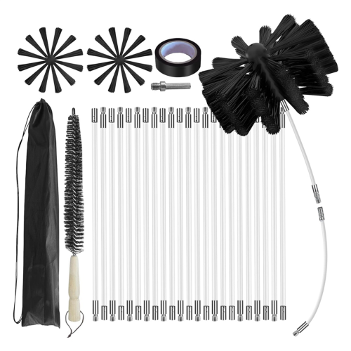 Kits de ramonage de cheminée, balais de nettoyage de conduit de sécheuse et brosse de conduit