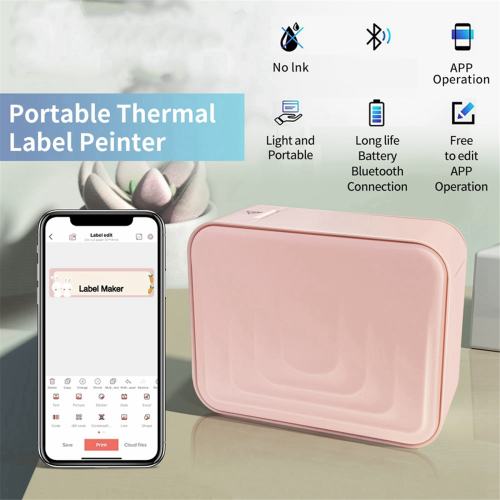 Label Maker Machine - Bluetooth, Multifunctional for Business, Office, Retail, Pink 2