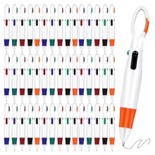 100 Pcs Pens,4 in 1 Multicolored Ink Ballpoint Pens with Keychain Nurse for Office School Supplies