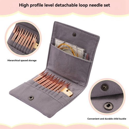 Aluminum Circular Knitting Needles Set Interchangeable Crochet Hooks Weaving Yarn Craft Tools Accessories Kit 2