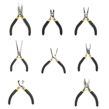 8-teiliges Mini-Zangen-Set, lange Nase mit Zähnen, flache Backe, rund, diagonal, Drahtende, Schneidwerkzeuge für Schmuck