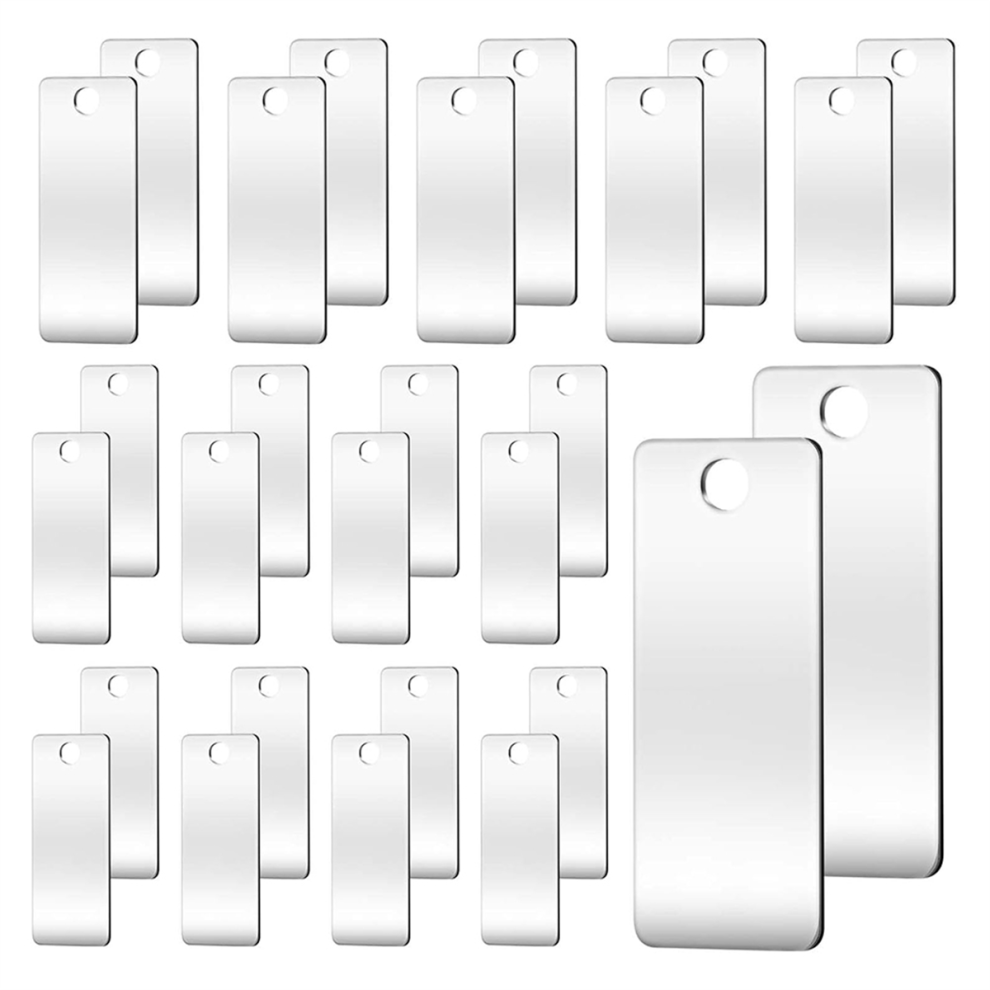 Etichette Rettangolari In Metallo E Alluminio Per Targhette Per Cani Con Foro Per Portachiavi Fai Da Te, Regali E Artigianato Artistico