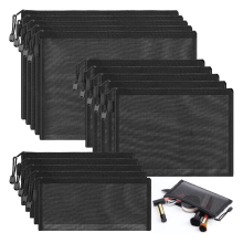 15 Stück Netz-Make-up-Taschen, 3 Größen, Nylontaschen mit Reißverschluss für Taschen, Reise-Organizer, Aufbewahrung von Bürobedarf