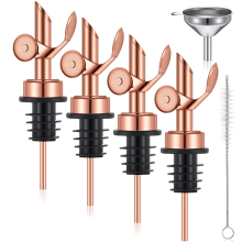 4 PCS gewichtete Edelstahl-Ausgießer Olivenöl-Ausgießer Automatisches Öffnen und Schließen Roségold