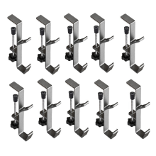 10 stücke Doppel-Schicht Locking Schreibtisch Haken Tasche Büro Mobile Seite Tisch Silber Grau